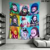 Fall Guys Wall Tapestry Aesthetic Wall Hanging Printed Fabric Blanket Decorative Tapestries for Bedroom Living Room Home Decor