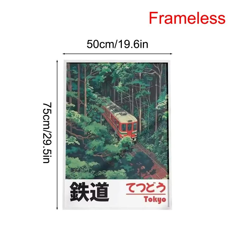 Modern Vintage Print Japanese Landscape Canvas Canvas Printing Anime Railway Wall Art Art Poster Home Decor