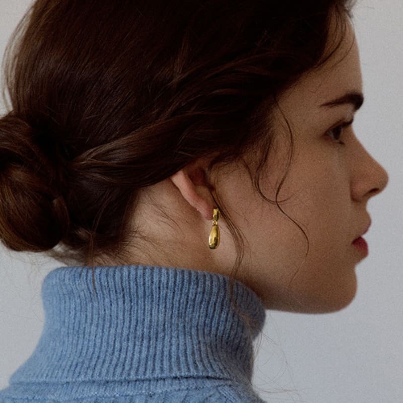 NORMALLEE [Silver 925] Big Drop Earrings