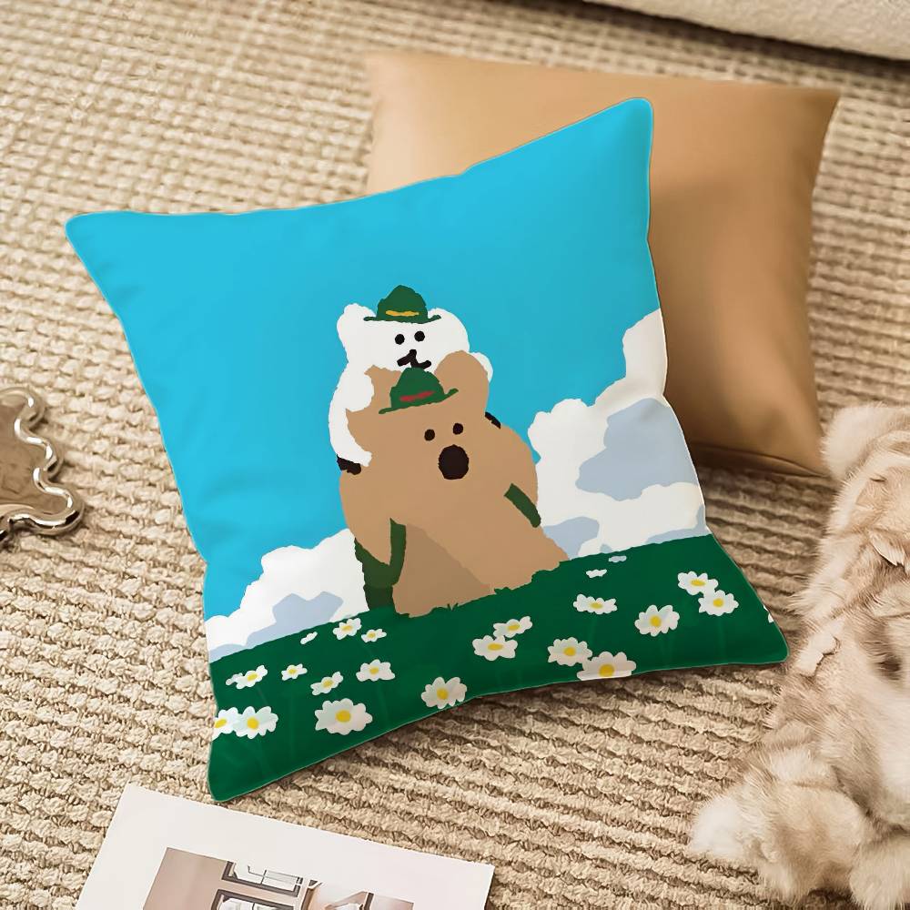 Q-quokka Милая наволочка D-Dinotaeng Защита от пылевых клещей Невидимая молния Диван Кровать 12x12Inch