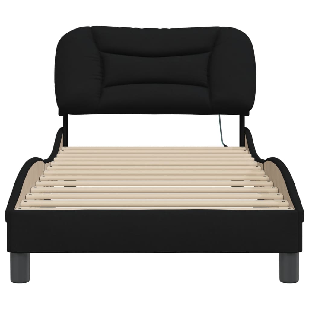 Vidaxl Bed Frame With LED Lighting Without Mattress Black 80X200 Cm
