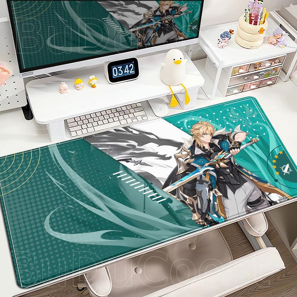 Nowa podkładka na biurko Genshin Impact Anime Gaming Fajny Varka Podkładka pod mysz do gier Zablokowana krawędź Antypoślizgowa gumowa Mata do gry Biurowa Klawiatura Podkładka pod mysz