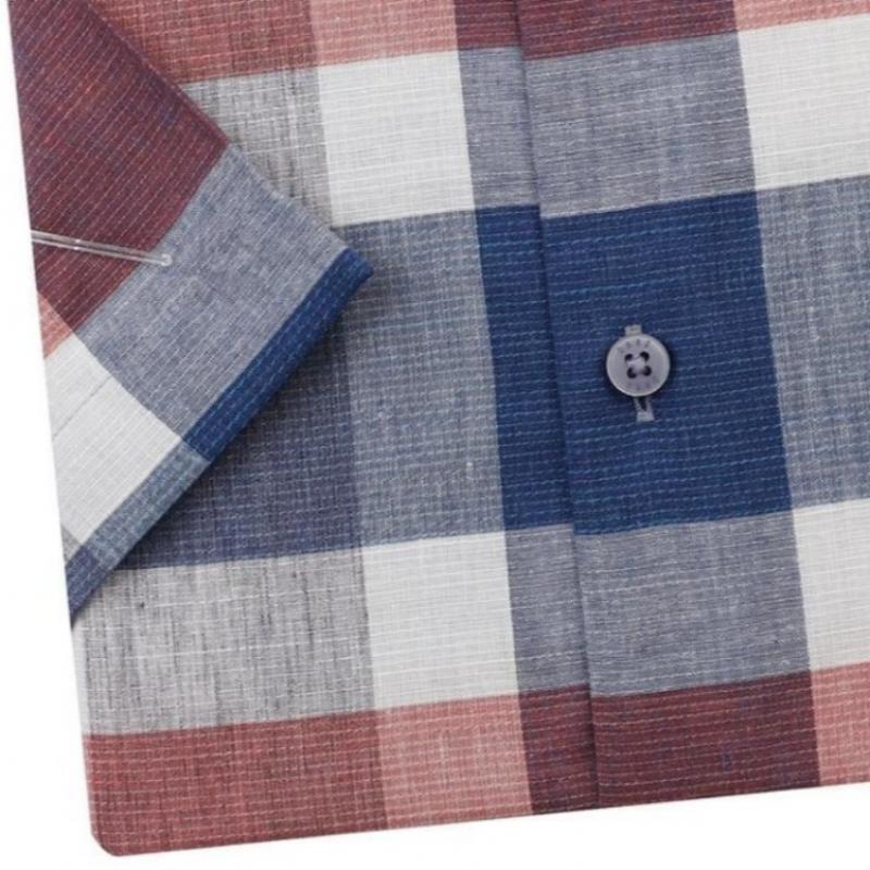 Daks 26ss Linen Blend Medium Check Summer Short Sleeve Regular Fit Casual Shirt