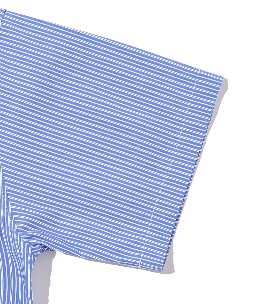 OTHERFITS Striped Marine Crop Shirt (Navy)