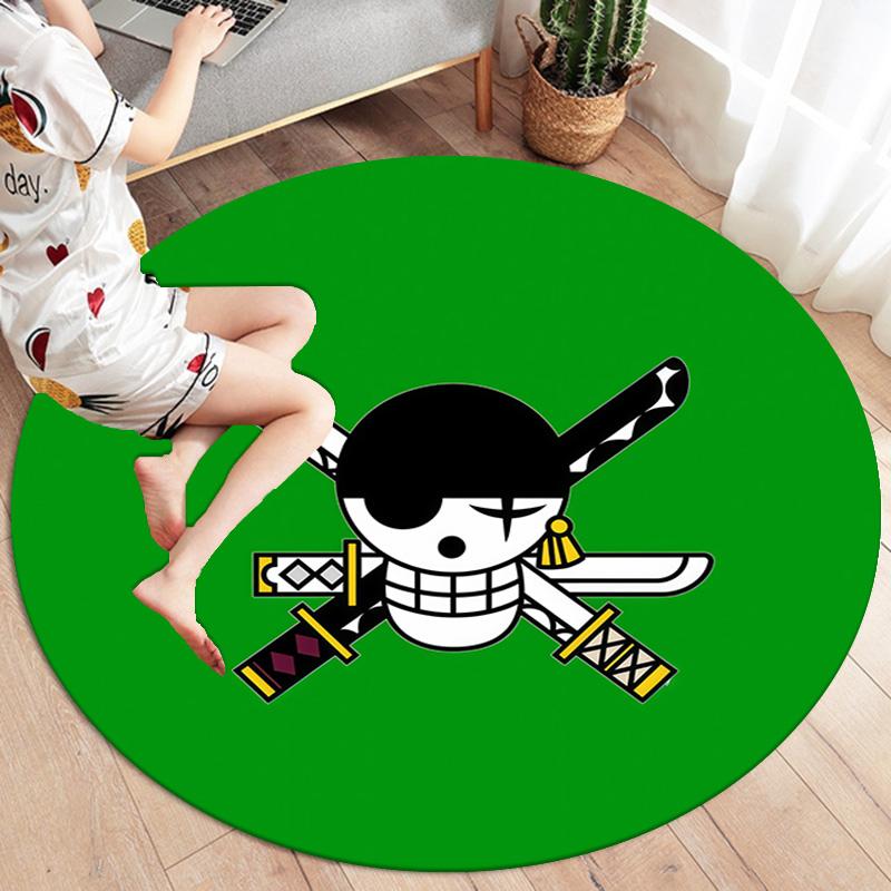 Roronoa Zoro Round Area Rug Carpet Rug For Living Room Bedroom Sofa Playroom Decor Nonslip Floor Mat