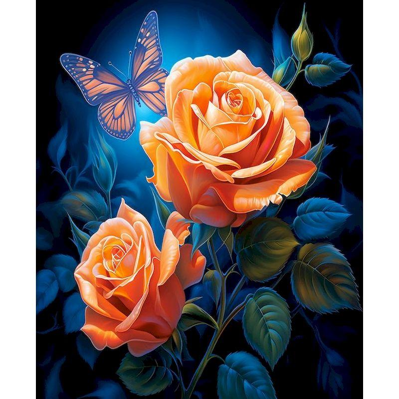 CHENISTORY Flower Coloring By Numbers Painting Set Acrylic Paints 40*50 Canvas Pictures Decorative Paintings Diy Crafts Gift