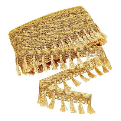 5 Yards Gold Silver Fringe Tassel Trim  Polyester Fibre Fringe Lace Trim Ribbon Crafting Lace Sewing Trim for Curtain Clothes Ho