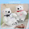 Bear White Bowtie Plush Toy Cartoon Animal Stuffed Doll Decoration Gift Kids