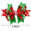 Girls Christmas Hair Bows Printing Snow Layered Green Tree Hair Clips for Festival Dots Hairpins Headwear Hair Accessories (Style Random)