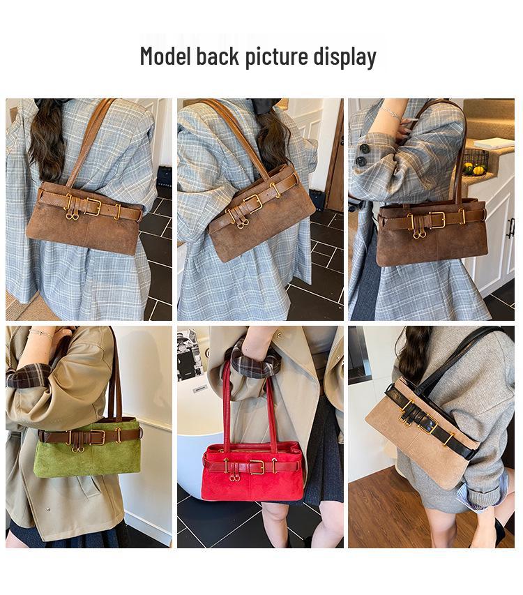 2025 Vintage Texture Tote Bag - Versatile European & American Design, Trendy Casual Women's Underarm Bag