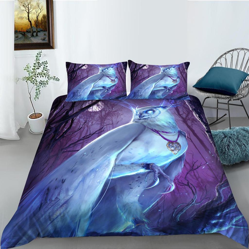 3D-Digitaldruck-Bettwäsche-Set, Bettbezug und Kissenbezug, Einzelbett, Doppelbett, große Tiermuster-Bettwäsche mit Reißverschluss, saubere, bequeme Bettwäsche