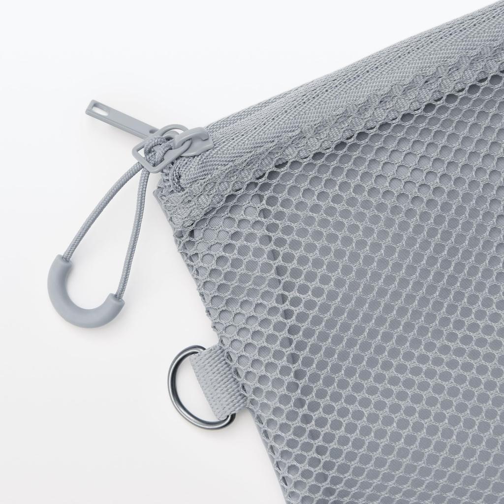 MUJI Polyester Double Zipper OHG88A3S Case, Gray, Medium,