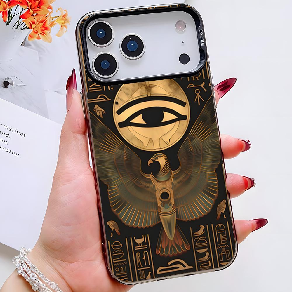 Ancient Egyptian Hieroglyphic Phone Case For IPhone 17 Pro Max 16 Pro Max 15 14 13 11 12 Mini Xs X Xr 7 8 Plus Se Color Silver C