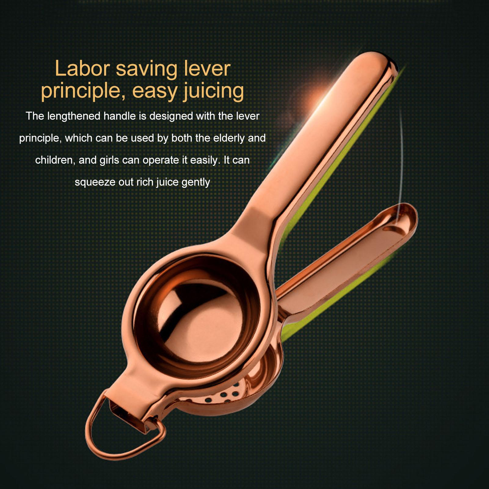 

Ергономічна ручна соковижималка для лимона з нержавіючої сталі з наддовгою ручкою та кільцем для підйому для кухні