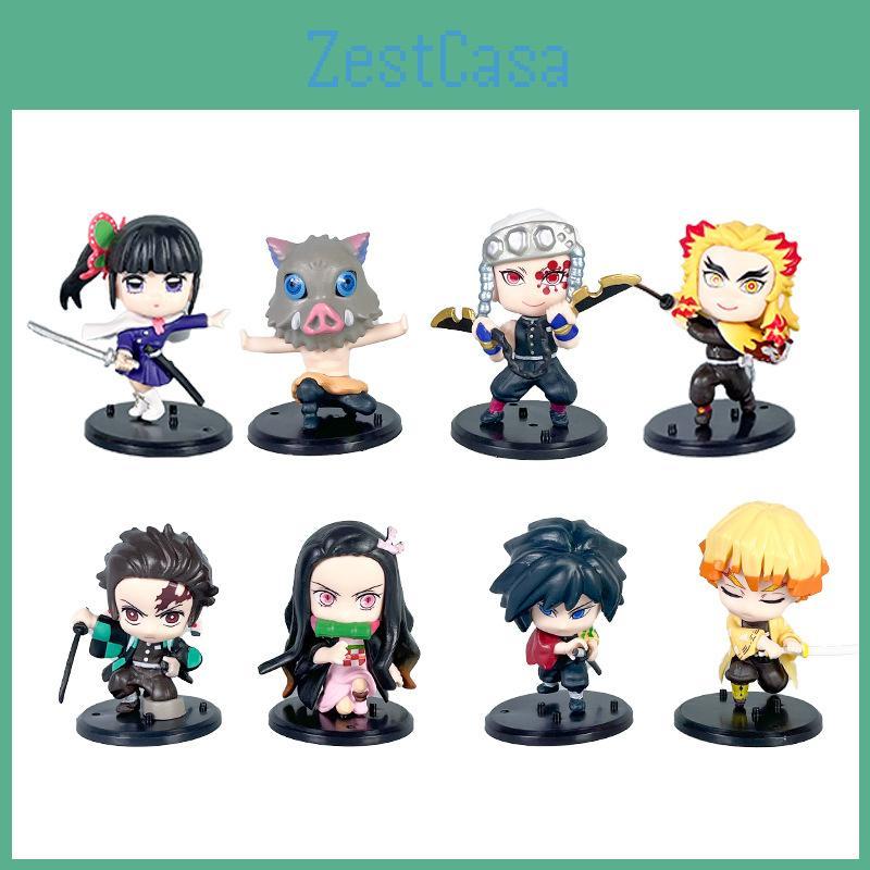 Demon Slayer Pvc Doll Set With 8 Q Characters For Anime Enthusiasts And Collectors