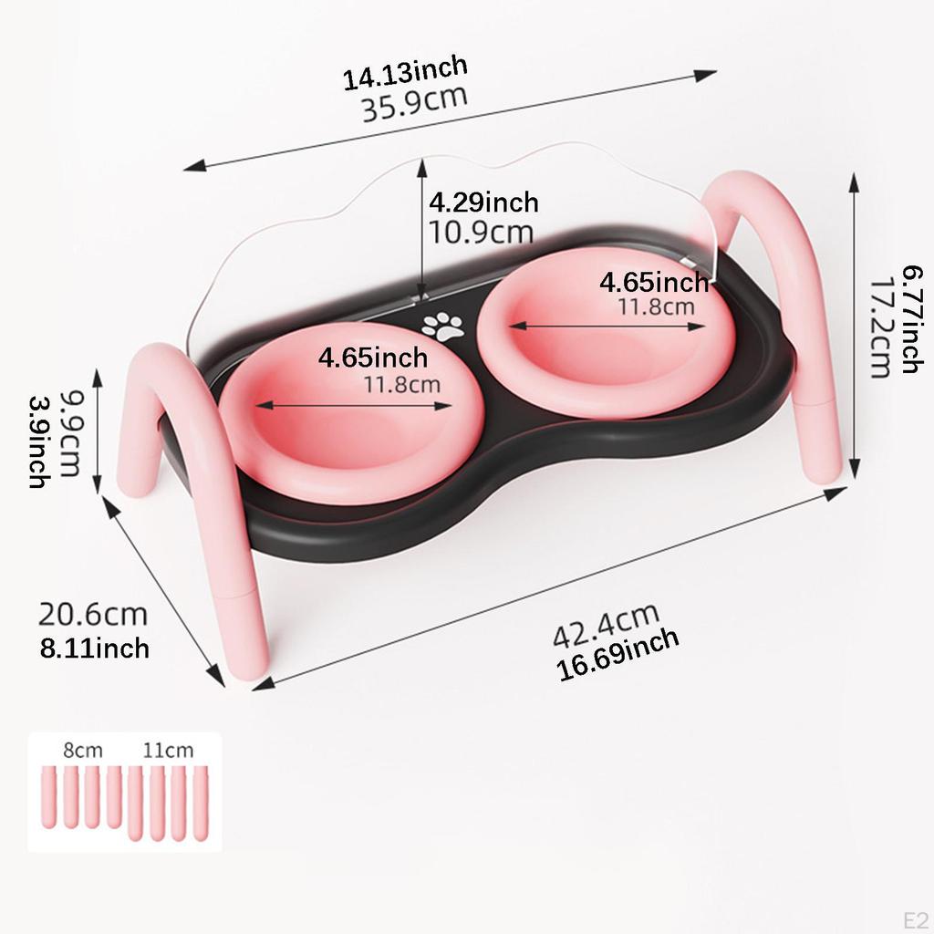 Elevated Cat Bowls,Food and Water Dishes,Decorative Easy to Assemble,Raised Double Bowls,Feeding