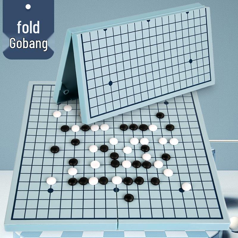 Five-in-a-Row Folding Educational Board Game for Kids: Tabletop Chess, Checkers, Flying Chess, and Go.