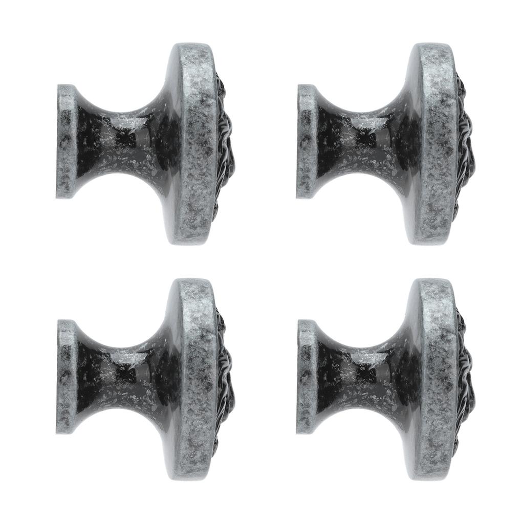 4Set Lion Head Zinc Alloy Cabinet Door Handle Modern Antique Cartoon Solid Drawer Pull Circular