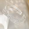 Artificial Crystal Rhinestone Jewelry Open Bracelets Bridal Cross Design Fashion Festival Gifts Bracelet Daily Wear 1pc Women Temperament  Accessories