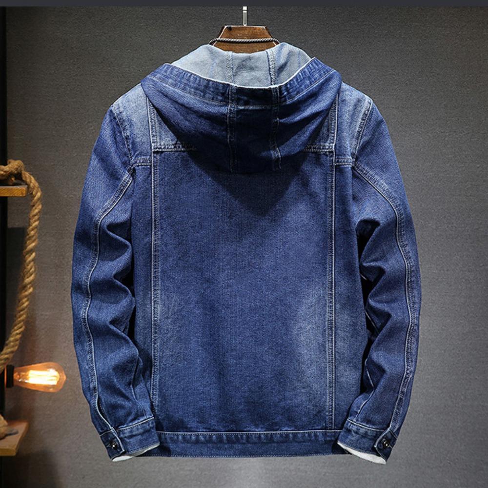 Nowa Modna Męska Kurtka Jeansowa z Kapturem Casualowa Moda Sportowa Kurtka Jeansowa Kurtka Jeansowa z Kapturem dla Mężczyzn