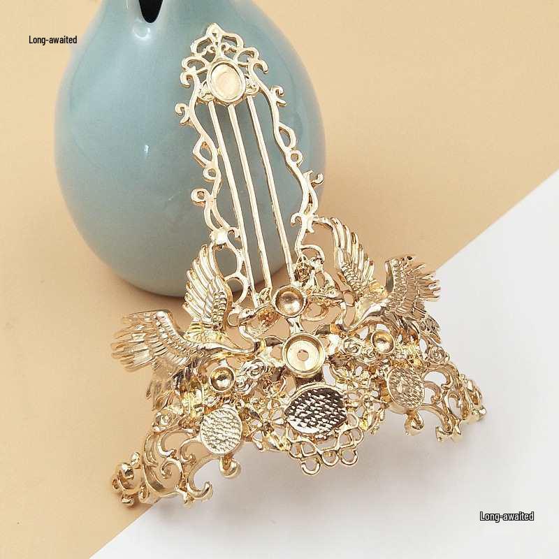 Ancient Style Alloy Hair Crown - Hanfu DIY Handmade Hairpin Costume Accessory by Leide Zhu