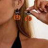Cute Halloween Dangle Earrings for Women Cartoon Ghost Pumpkin Star Asymmetrical Long Tassel Earrings Party Statement Jewelry