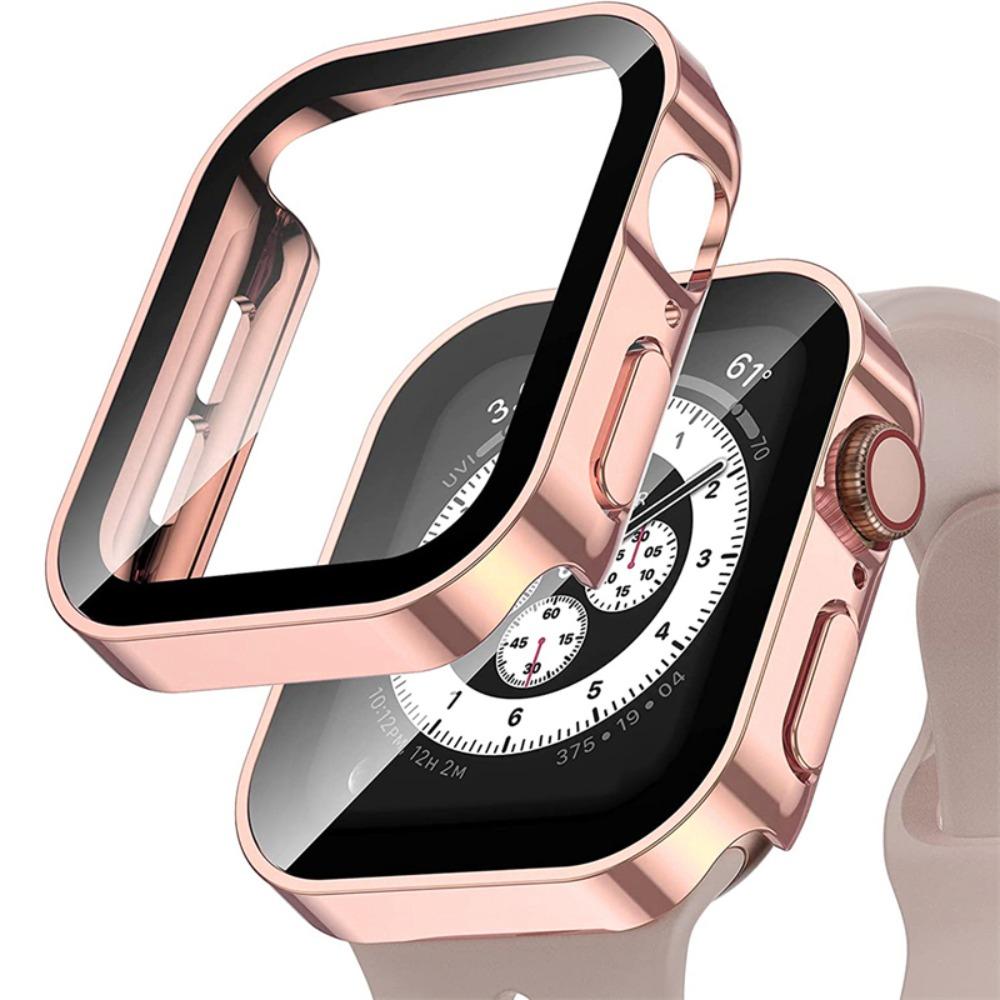 Electroplating Screen Protector for Apple Watch Cover 46 42 45 41 44 40mm  Waterproof Case+Glass for iWatch 11 10 9 8 7 6 5 4 SE