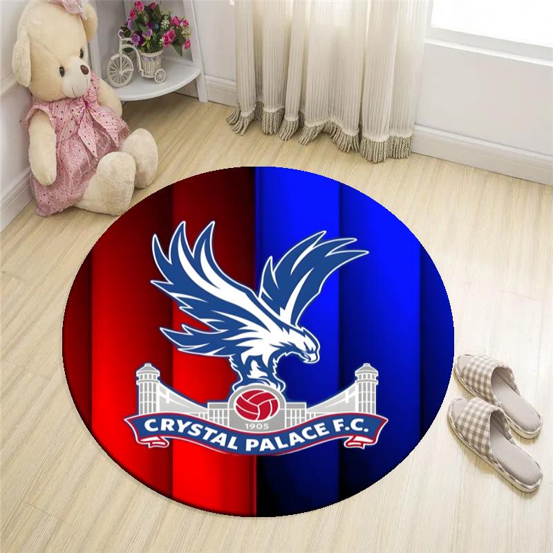 Customizable Crystal Palace F.C Round Non-Slip Carpet - Ideal for Garden, Picnic, Office, Perfect for Decoration, Suitable For All Seasons