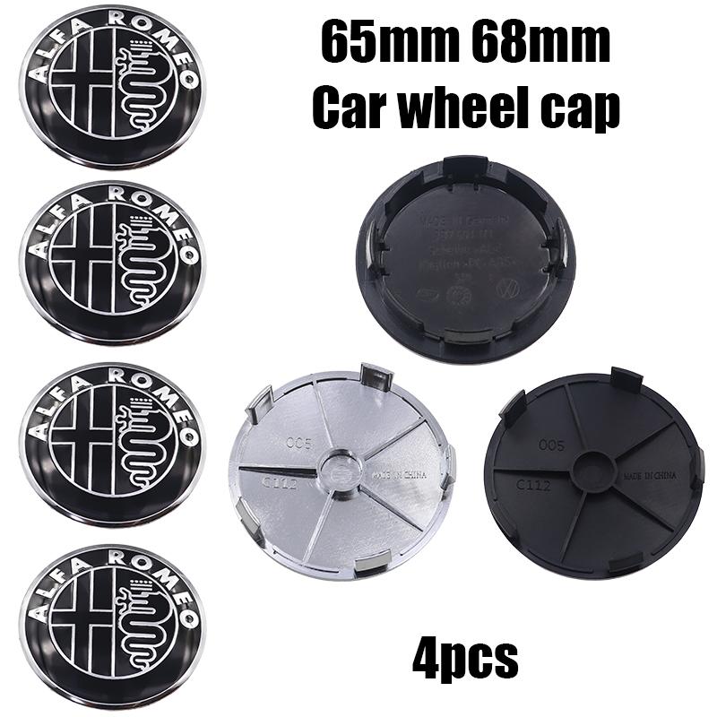 Car Stickers For Alfa Romeo 4pcs 65mm 68mm alfa romeo 3D Car wheel emblem Wheel Center Hub auto Rim refit dust-proof badge cover