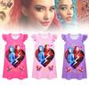 Charming New Kids Flying Sleeve Dress Descendants 4 Halloween Girl's Nightgown With Milk Silk Fabric Ideal For Summer Wear