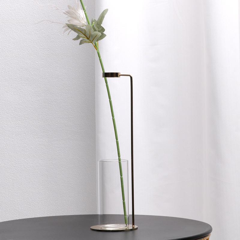 

Стеклянный прозрачный цветочный сосуд Минималистский светильник Роскошная модель Гостиная ТВ-тумба Обеденный стол Стол Металлическая ваза Украшения