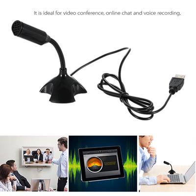 USB stolní mikrofon černý web 360 stupňů Nastavitelný stolní mikrofon USB pro počítač