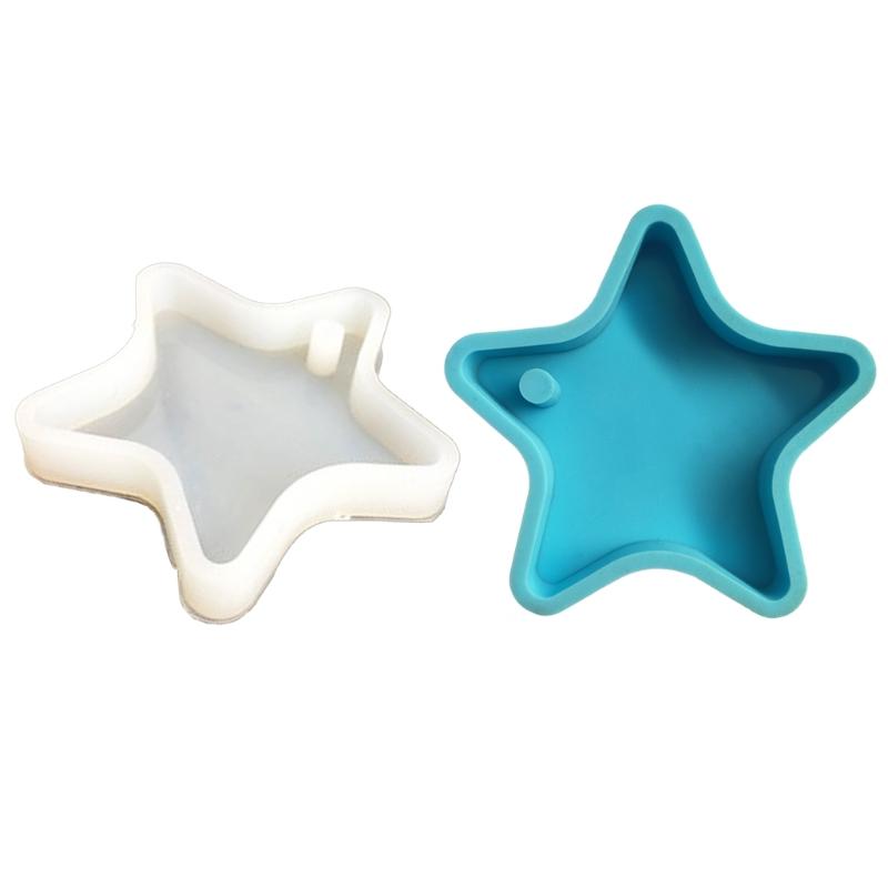 Handmade Glossy for Key Chain Decoration Resin Mold Shiny Star Shape Keychain Resin Mold DIY Crafts Pendant Silicone Mou