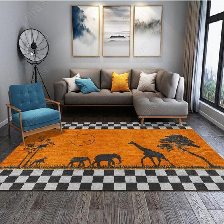 Modern Light Luxury Orange Carpet Home Soft Lounge Rugs Dirty Living Room Large Area Rug Bedroom Decor Carpets Entrance Door Mat