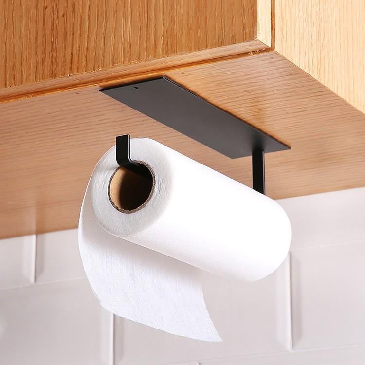 Adhesive Wall-Mounted Carbon Steel Paper Towel Holder for Bathroom