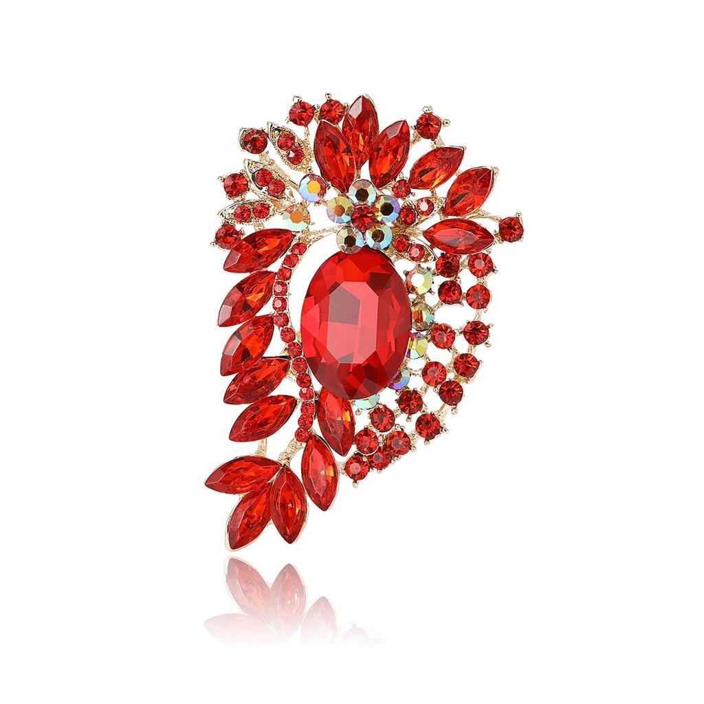 Elegant Crystal Alloy Brooch for Women's Suit