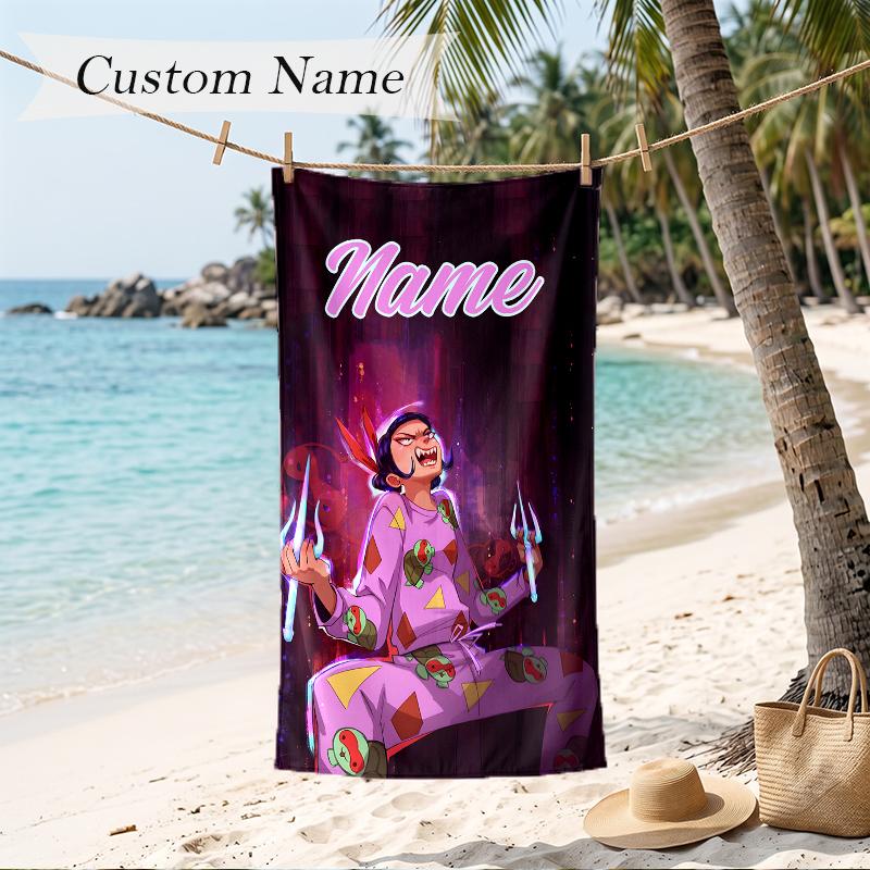 zoey Custom Name Printed Beach Towel Personalized Soft Towel For Swimming Beach Travel