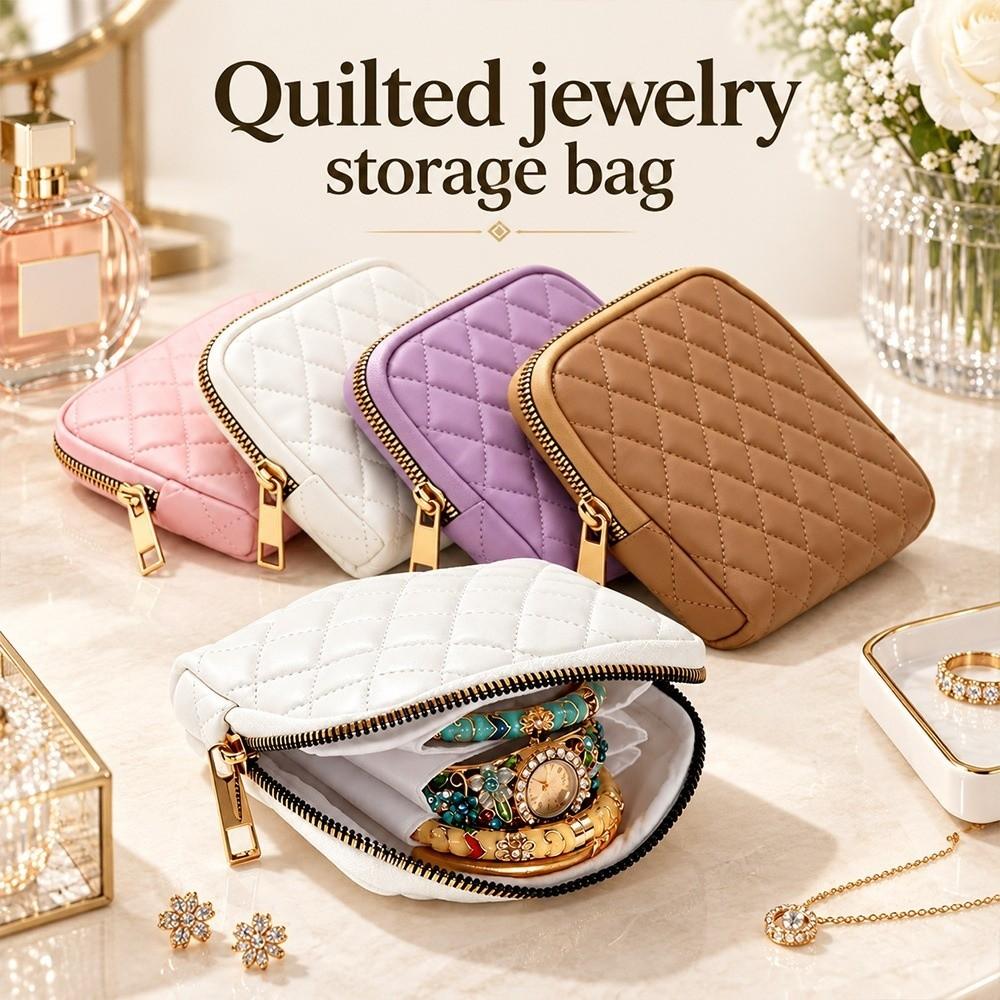 PU Jewelry Storage Case Multi-Layer Compartments Jewelry Organizer Bag New Jewelry Pouch For Women