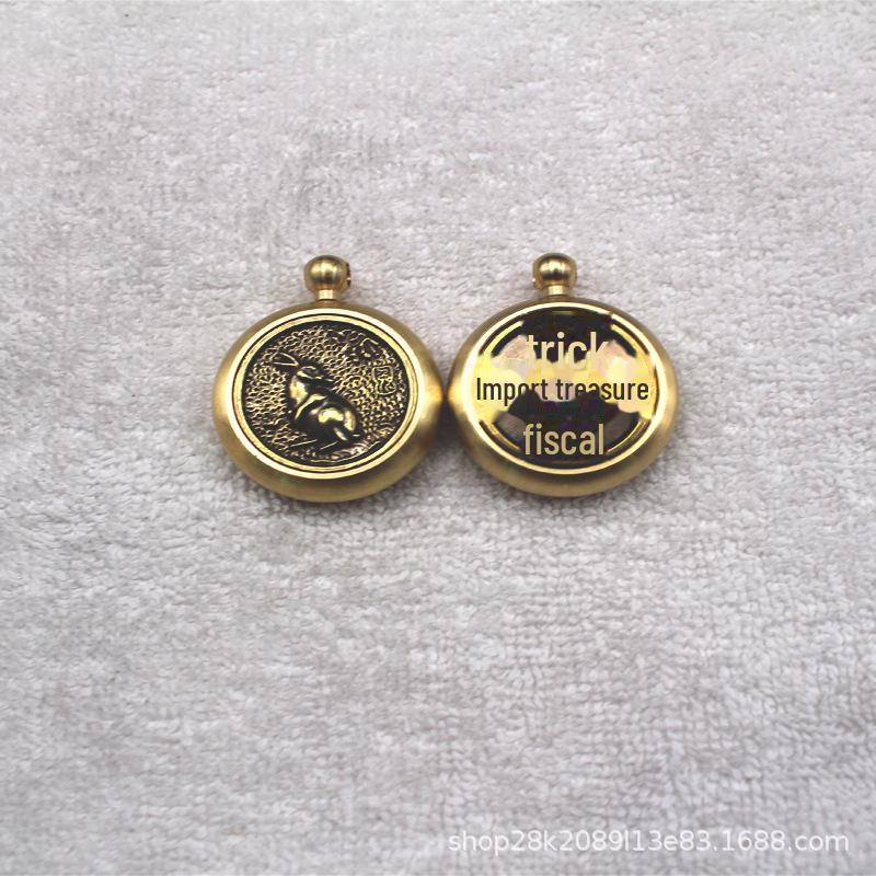 Pure Brass Zodiac Gyroscope Keychain Ornament
