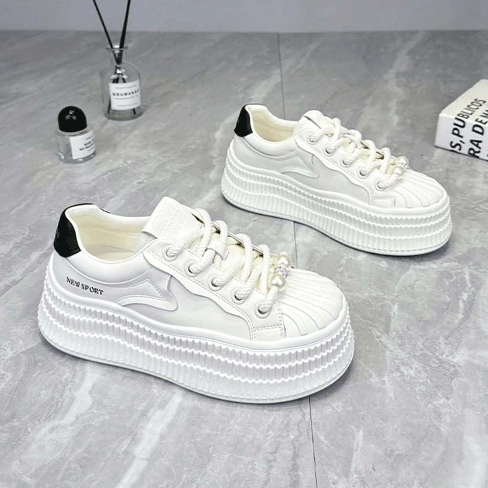 Shoes Casual Female Sneakers 2024 Women's Clogs Platform Modis Sports Creepers Small New Breathable Leisure Lace-Up
