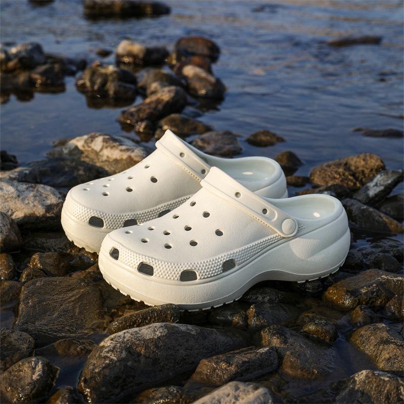 Nuvola pantofole da donna in EVA per l'estate, con zeppa spessa, deodoranti, da spiaggia, resistenti all'usura e traspiranti, a sacchetto, ciabatte