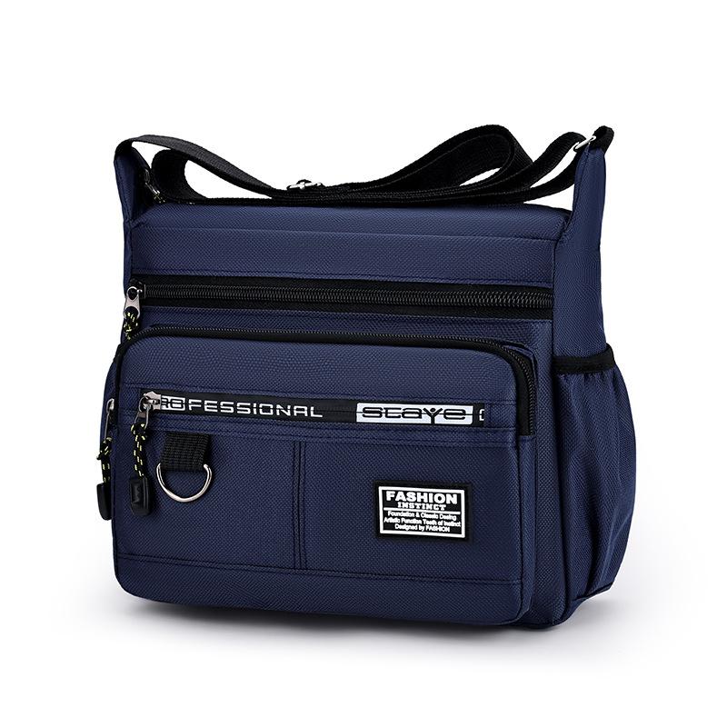 Men'S Crossbody Messenger Satchel - Multi-Layered Pockets, Adjustable Shoulder Strap, Business Single Shoulder Bag