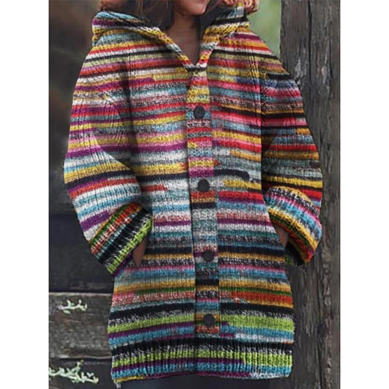 S-5XL for 2025 New 3D Printed Autumn and Winter Jacket Thickened Hooded Cardigan Sweater