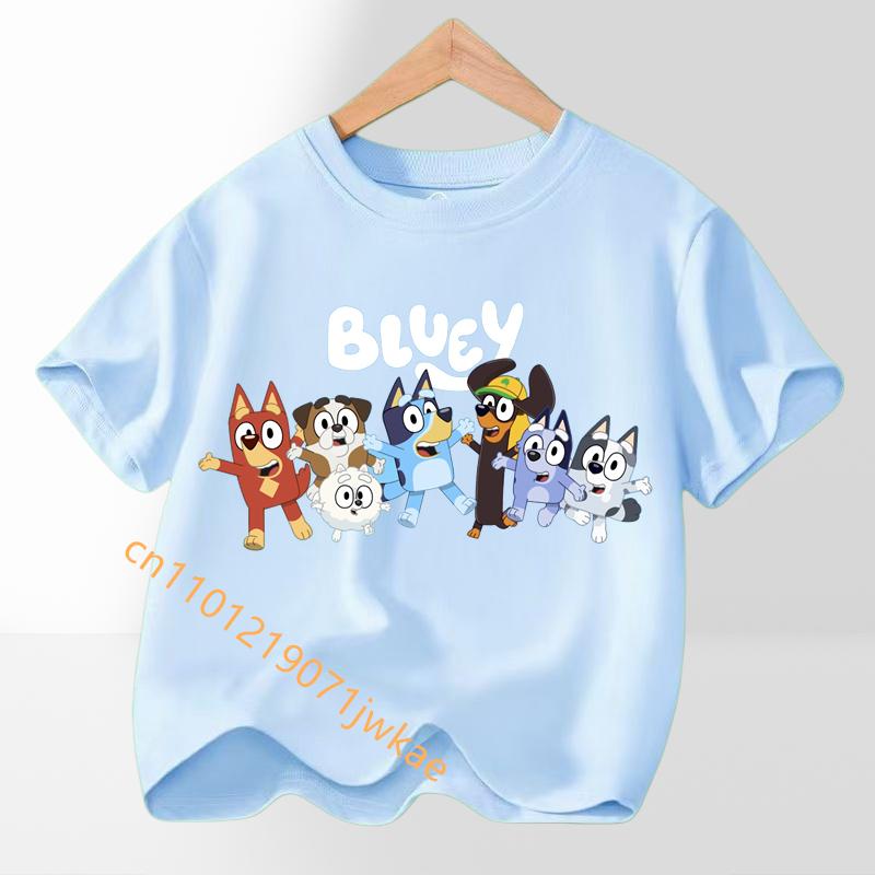 

Boys Girl Short Sleeve Tee Cute Outfits Gift T-Shirt Multi-color Bluey Kids Tees Clothes T Shirts Children Cartoons Casual Tops 160