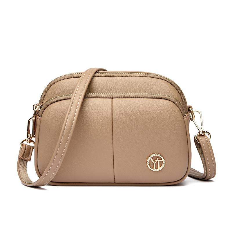 Fashion Brand Crossbody Bag for Women Solid Color PU Leather Small Shoulder Bags Luxury Designer Female Zipper Handbag and Purse