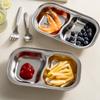 304 Stainless Steel Serving Plates, Food Portion Plates with Compartments, Dining Tray for Kids Adults