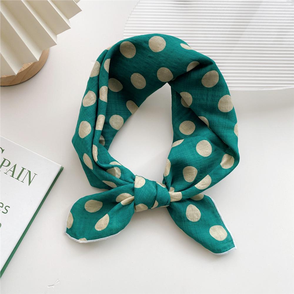 Women's Spring & Autumn Cotton-Linen Silk Square Scarf - Korean Style, Versatile Fashion Accessory & Hair Band