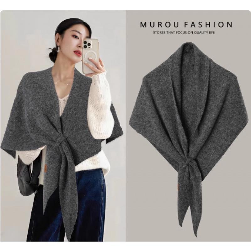 2025 Premium Kaschmir Dreieckstuch Cape für Damen - Weich, Kuschelig, Einfarbiges Nackenwärmer Umhang