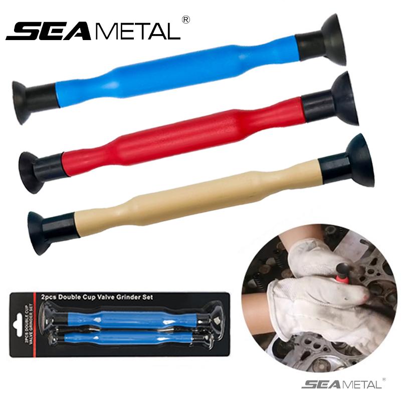 SEAMETAL 2PCS Valve Lapping Set Rubber Valve Lapping Grinding Stick Control Valve Lapping Compound Kit Engine Valve Auto Motorcycle Tool