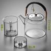 Pokaro Tea Pisces Glass Teapot, Heat-Resistant Glass, Large Capacity (1020ml), Suitable for Steaming and Boiling Tea, Includes a Dual-Use Glass Tea